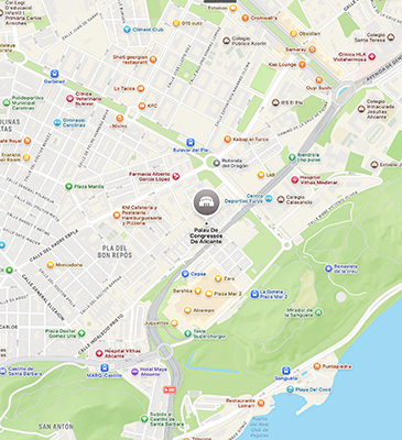 Mapa Palacio de Congresos Alicante